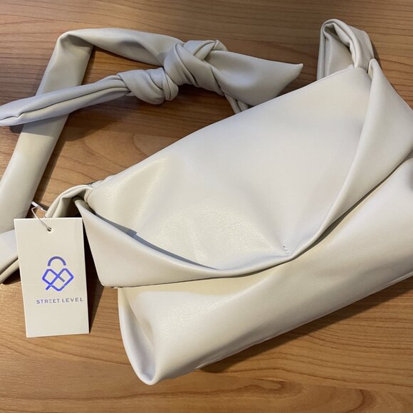 Street Level Handbags - STREET LEVEL handbag! So Soft Vegan Leather Cream Knot Bag. RARE Shoulder Purse!